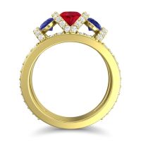 Three Stone Oval Pave Vapra Ring