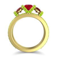 Three Stone Oval Pave Vapra Ring