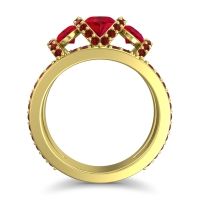 Three Stone Oval Pave Vapra Ring