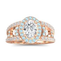 Halo Oval Pave Vilasati Ring