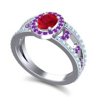 Halo Oval Pave Vilasati Ring