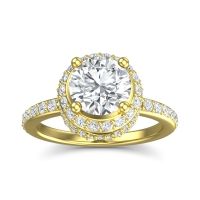 Diamond Engagement Ring In 18k Yellow Gold - Vasanta Round Halo Ring