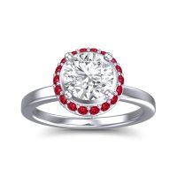 Lab Diamond Ring In Palladium With Ruby And Emerald Kavita Round Halo Ring