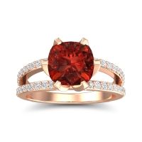Modern Cushion Pave Majjari Ring