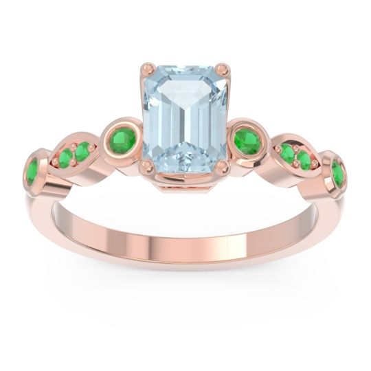Art Deco Milgrain Emerald Cut Sarva Ring
