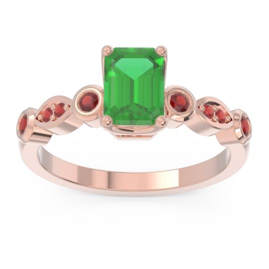 Art Deco Milgrain Emerald Cut Sarva Ring