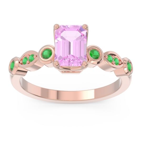 Art Deco Milgrain Emerald Cut Sarva Ring