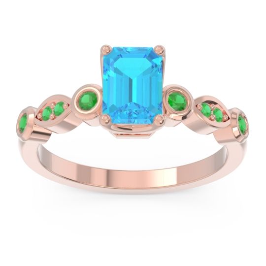 Art Deco Milgrain Emerald Cut Sarva Ring