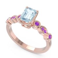 Art Deco Milgrain Emerald Cut Sarva Ring