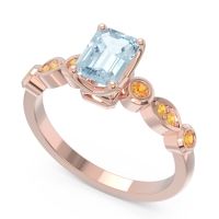 Art Deco Milgrain Emerald Cut Sarva Ring