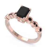 Art Deco Milgrain Emerald Cut Sarva Ring