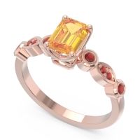 Art Deco Milgrain Emerald Cut Sarva Ring