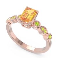 Art Deco Milgrain Emerald Cut Sarva Ring