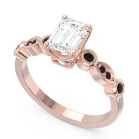 Art Deco Milgrain Emerald Cut Sarva Ring
