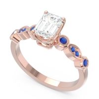 Art Deco Milgrain Emerald Cut Sarva Ring