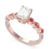 Art Deco Milgrain Emerald Cut Sarva Ring