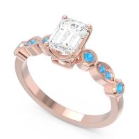 Art Deco Milgrain Emerald Cut Sarva Ring