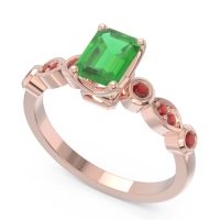 Art Deco Milgrain Emerald Cut Sarva Ring