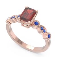 Art Deco Milgrain Emerald Cut Sarva Ring