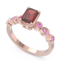 Art Deco Milgrain Emerald Cut Sarva Ring