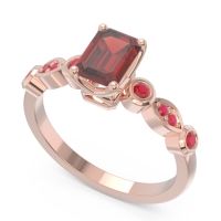Art Deco Milgrain Emerald Cut Sarva Ring