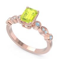 Art Deco Milgrain Emerald Cut Sarva Ring