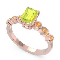 Art Deco Milgrain Emerald Cut Sarva Ring