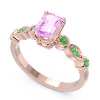 Art Deco Milgrain Emerald Cut Sarva Ring