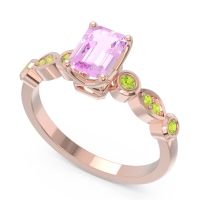 Art Deco Milgrain Emerald Cut Sarva Ring