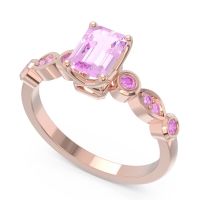 Art Deco Milgrain Emerald Cut Sarva Ring
