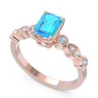 Art Deco Milgrain Emerald Cut Sarva Ring
