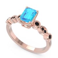 Art Deco Milgrain Emerald Cut Sarva Ring