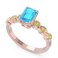 Art Deco Milgrain Emerald Cut Sarva Ring