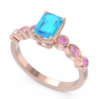 Art Deco Milgrain Emerald Cut Sarva Ring