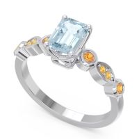 Art Deco Milgrain Emerald Cut Sarva Ring