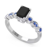 Art Deco Milgrain Emerald Cut Sarva Ring