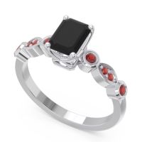 Art Deco Milgrain Emerald Cut Sarva Ring