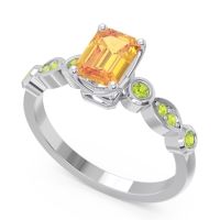 Art Deco Milgrain Emerald Cut Sarva Ring