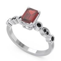 Art Deco Milgrain Emerald Cut Sarva Ring