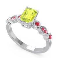 Art Deco Milgrain Emerald Cut Sarva Ring