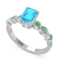 Art Deco Milgrain Emerald Cut Sarva Ring