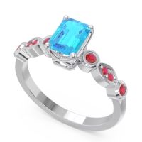 Art Deco Milgrain Emerald Cut Sarva Ring