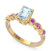 Art Deco Milgrain Emerald Cut Sarva Ring