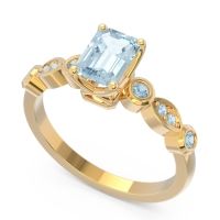 Art Deco Milgrain Emerald Cut Sarva Ring