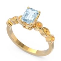 Art Deco Milgrain Emerald Cut Sarva Ring