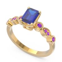 Art Deco Milgrain Emerald Cut Sarva Ring