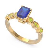 Art Deco Milgrain Emerald Cut Sarva Ring