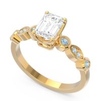 Art Deco Milgrain Emerald Cut Sarva Ring