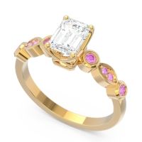 Art Deco Milgrain Emerald Cut Sarva Ring
