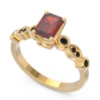 Art Deco Milgrain Emerald Cut Sarva Ring